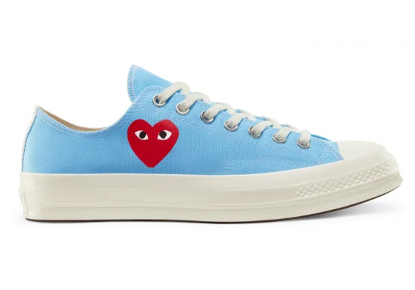 Кеды Converse Comme Des Garcons Play Blue голубые низкие с сердечком