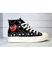 Кеды Converse Play Comme Des Garçons с сердечками черные