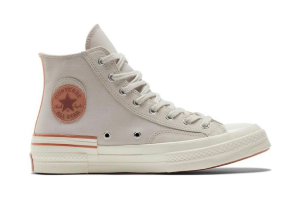 Кеды Converse Chuck Taylor 70 бежевые высокие с оранжевым лого